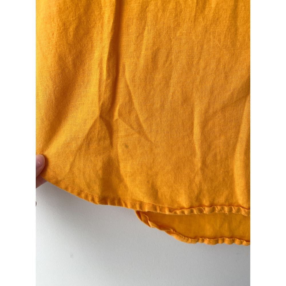 J Crew Women Linen Cotton Sleeveless Popover Top XL Orange Coastal Preppy Bright - Picture 10 of 10